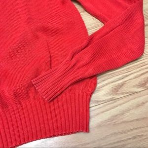 Solid Red Crew Neck Pullover Knit Sweater Size S/M